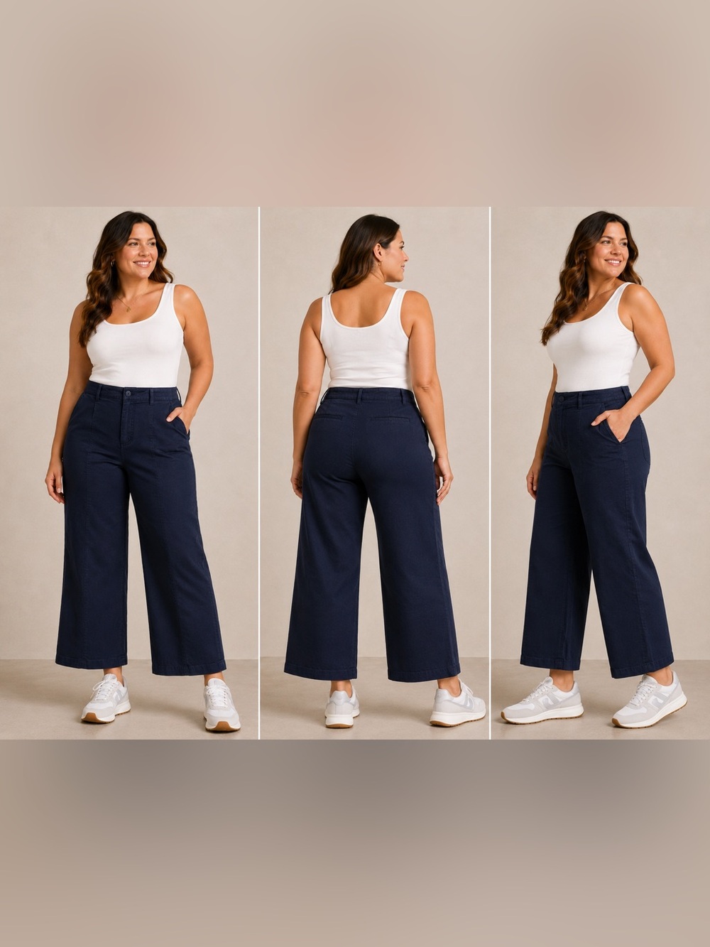 Universal Thread Navy Wide Leg Pants Size 14 NWT High Rise Cropped